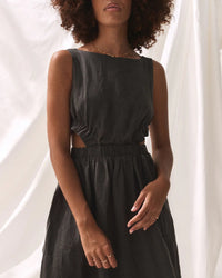NEW Sancia Linen Cutout Midi Dress (M)