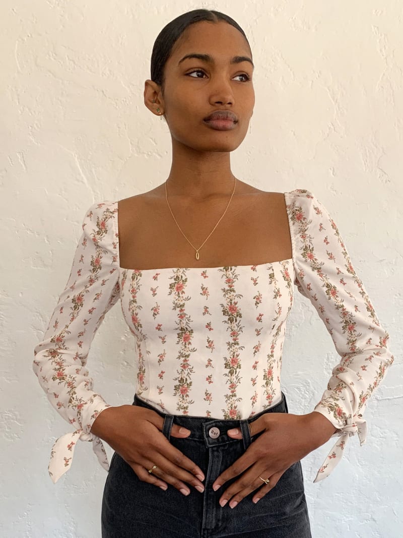 Reformation Floral Square Neck Top (4)
