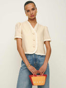 Reformation Linen Ruffle Top (M)