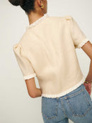 Reformation Linen Ruffle Top (M)