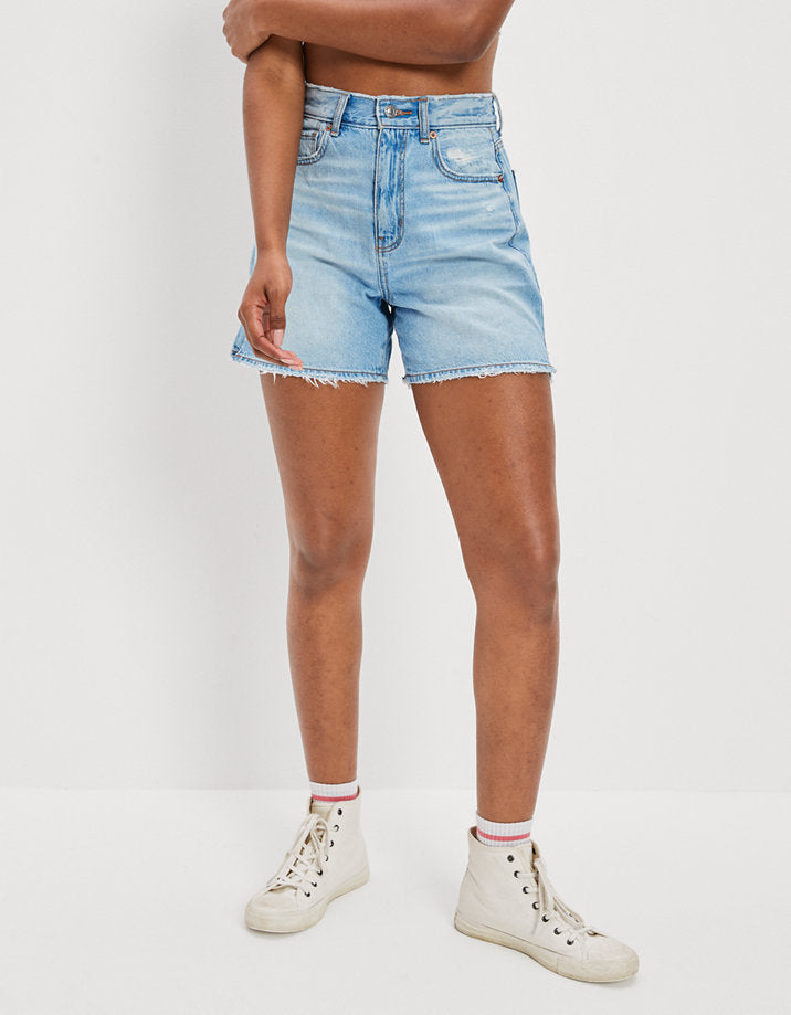 Light Wash Baggy Denim Short (10)