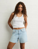 Light Wash Relaxed Denim Shorts (16)