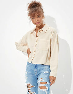 AE Crop Cord Button Up (S)