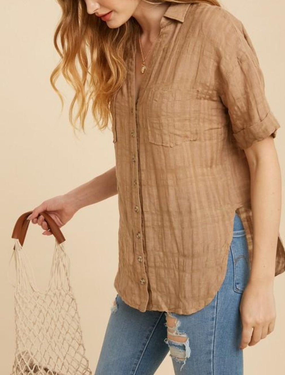 In Loom Brown Linen Shirt (S)