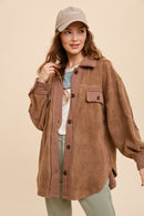 In Loom Brown Fleece Shacket (L)