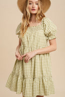 In Loom Green Gingham Dress (L)