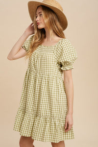 In Loom Green Gingham Dress (L)