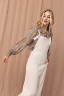 Linen Blend Relaxed Overalls (M)