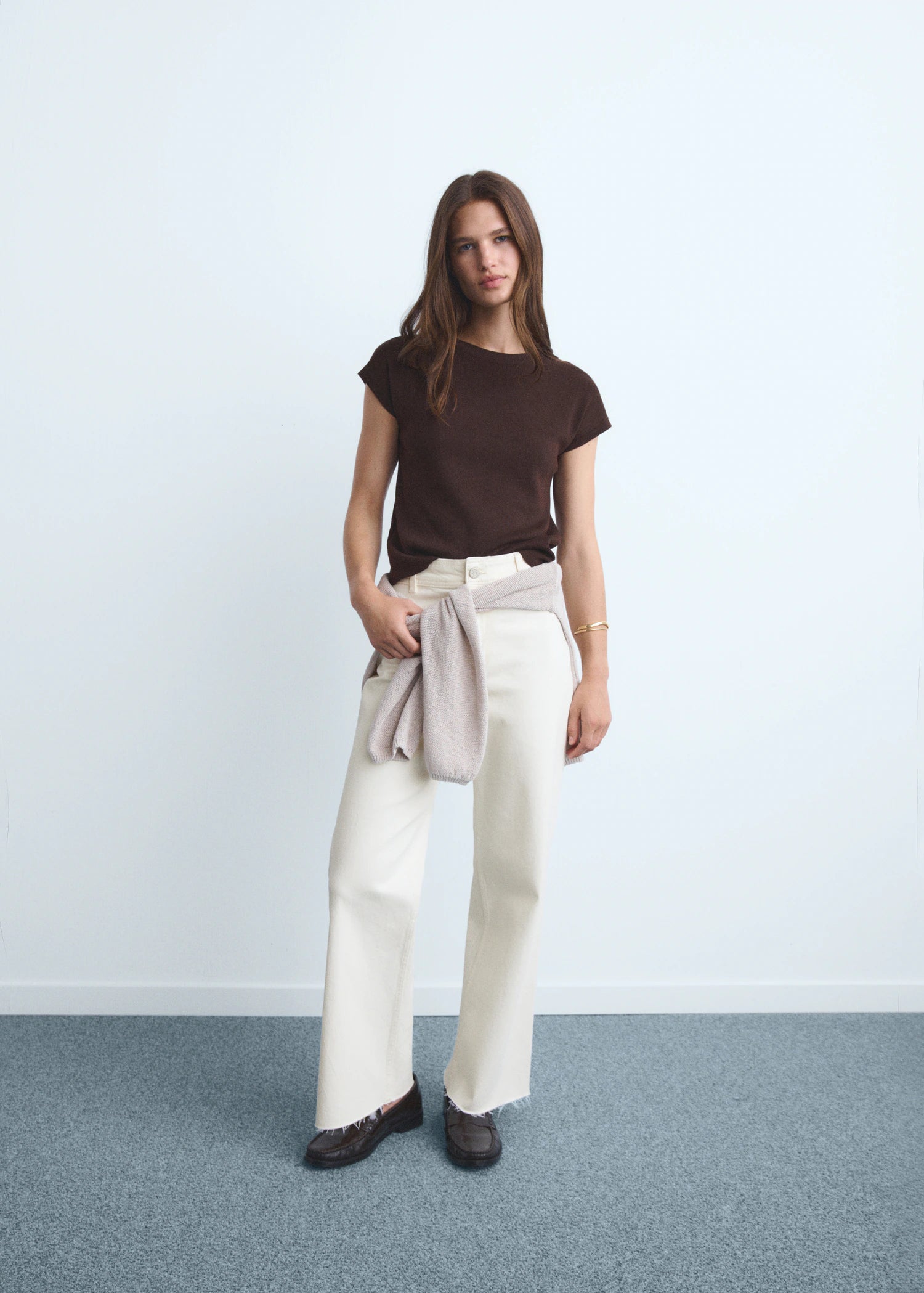 Mango Ecru Wide Leg Jeans (16)