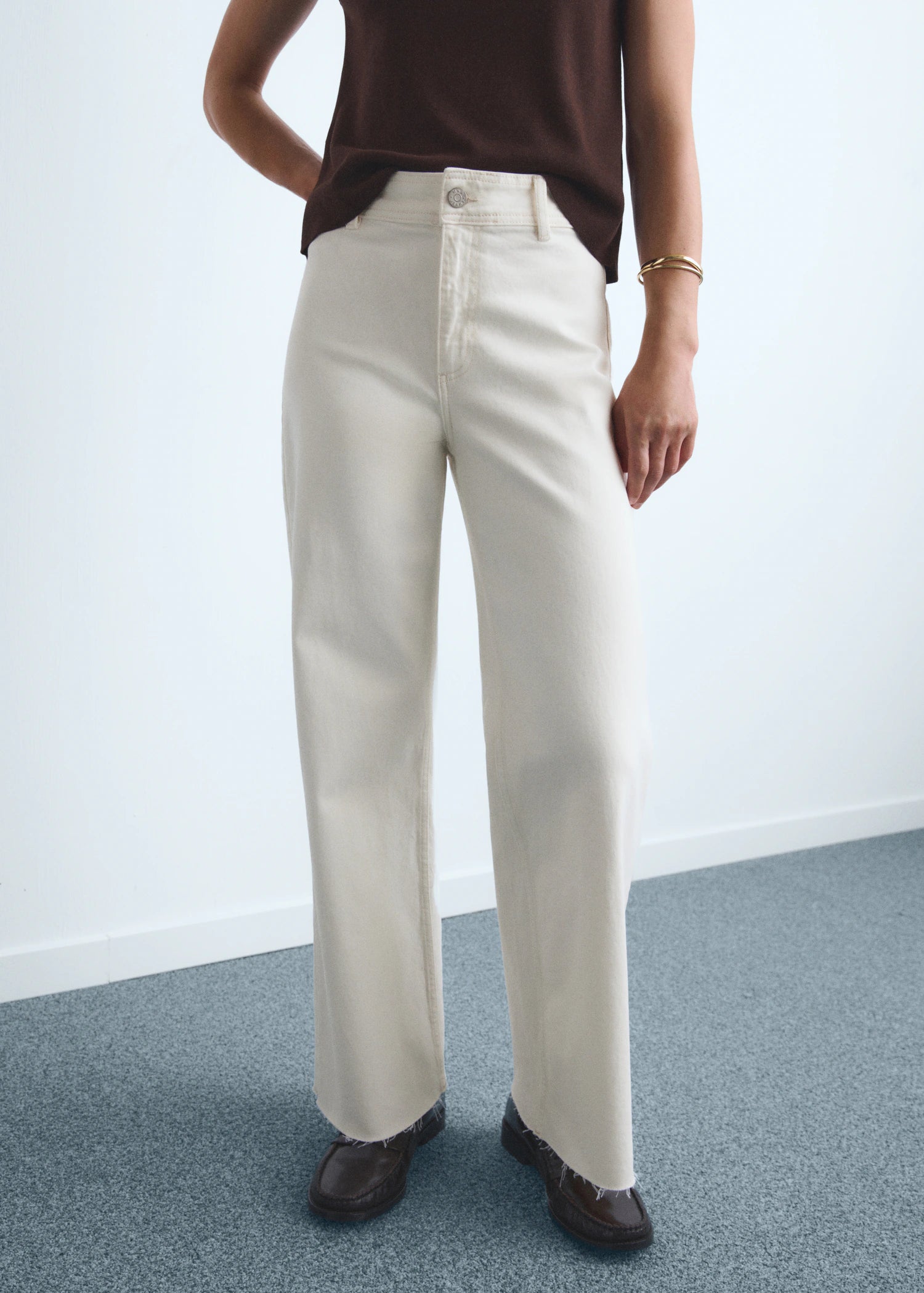 Mango Ecru Wide Leg Jeans (16)