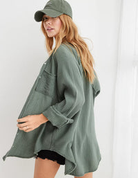 Aerie Oversized Gauze Button Up (S)