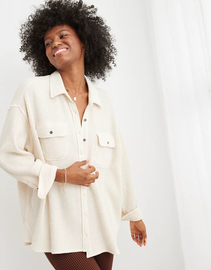 Aerie Oversized Waffle Jacket (XS)