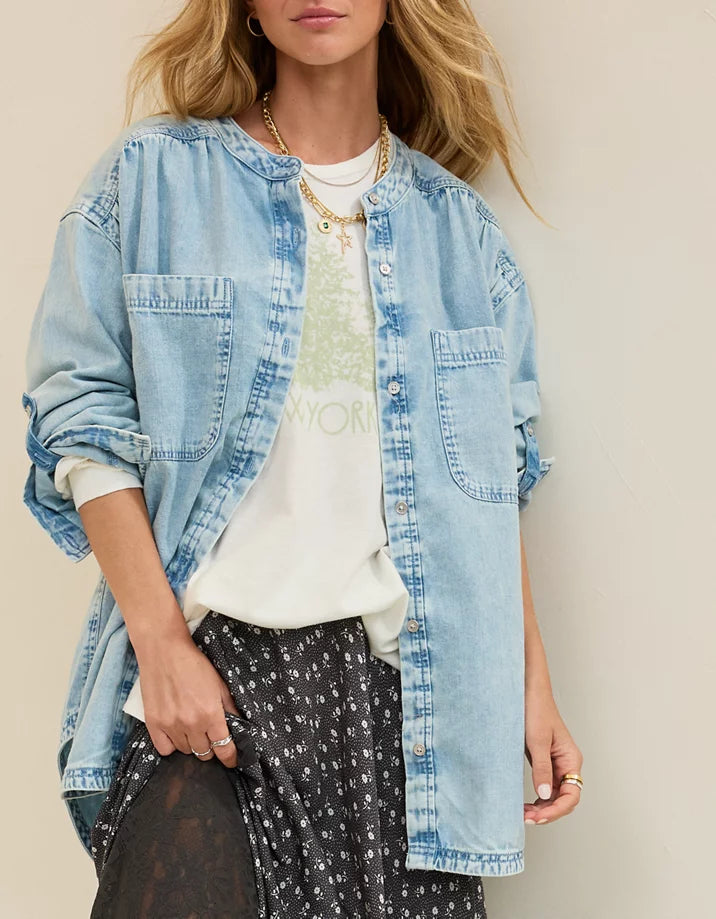 Aerie Oversized Denim Shirt (L)