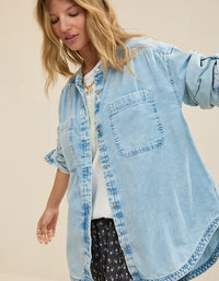Aerie Oversized Denim Button Up (S)