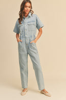 Denim Straight Leg Coveralls (M)