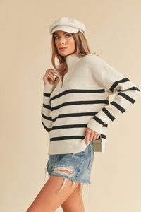 Aemi + Co Striped Quarter Zip (M)