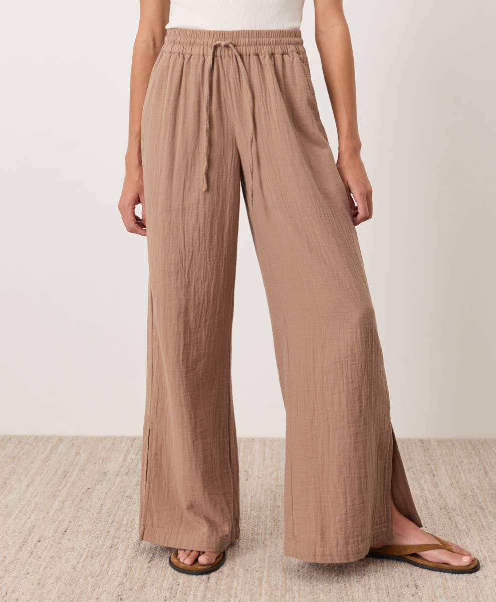 Pact Organic Cotton Wide Leg Pants (M)