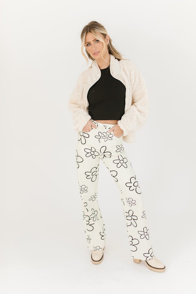 Bailey Rose Floral Relaxed Jeans (M)