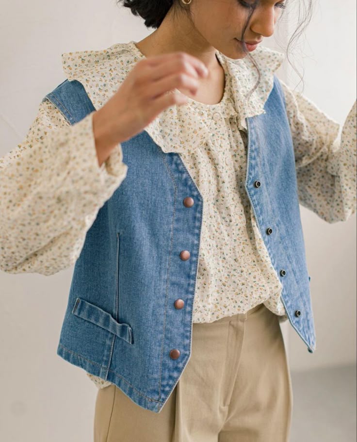 Vintage Cotton Denim Vest (M)