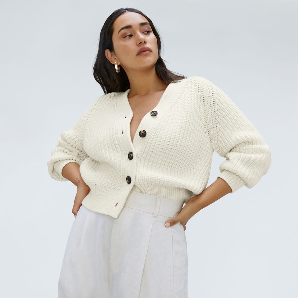 Everlane Textured Cotton Blend Cardigan (M)