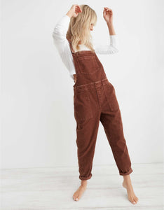 Aerie Brown Cord Overalls (XS)