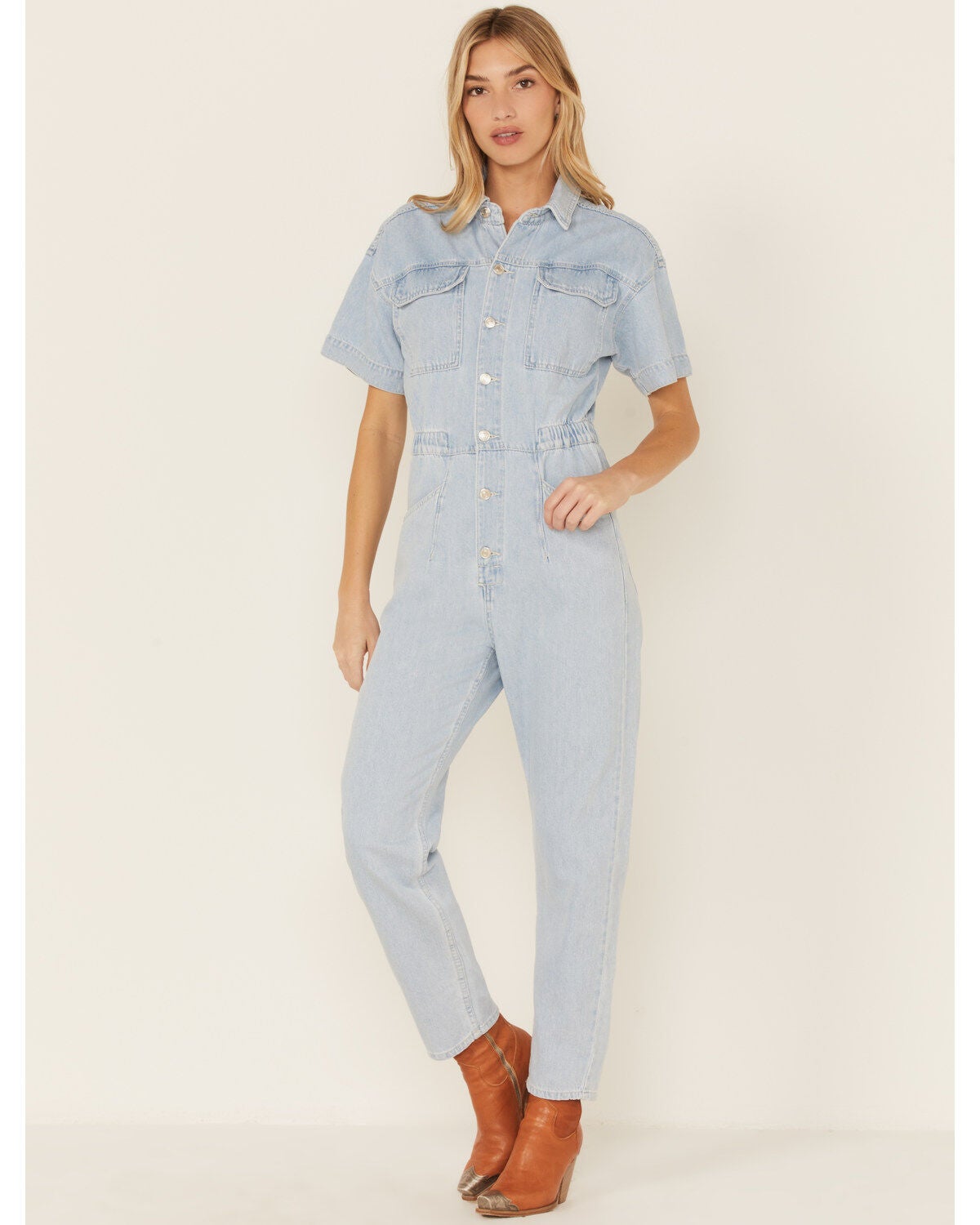 Free People Denim Jumpsuit (XS)