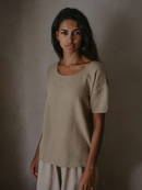 The Simple Folk Olive Muslin Top (S)