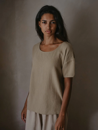 The Simple Folk Olive Muslin Top (S)