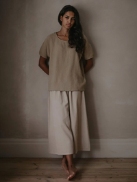 The Simple Folk Olive Muslin Top (S)