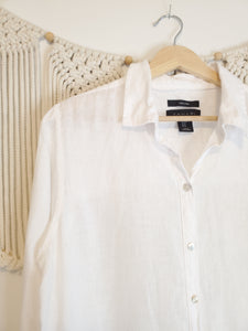 White Linen Button Up (M)