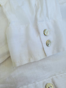 White Linen Button Up (M)