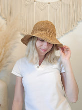 Load image into Gallery viewer, Boutique Straw Bucket Hat
