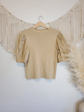 Load image into Gallery viewer, Puff Sleeve Ribbed Top (XL)
