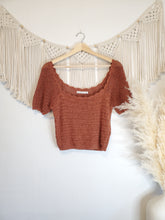 Load image into Gallery viewer, A&amp;F Rust Crochet Top (M)
