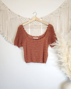 A&F Rust Crochet Top (M)