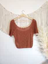Load image into Gallery viewer, A&amp;F Rust Crochet Top (M)
