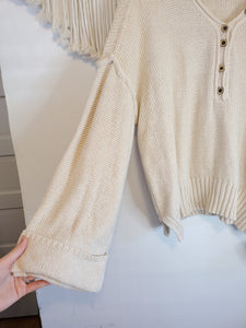 Oversized Henley Sweater (L)