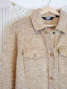 Camel Button Up Shacket (M)