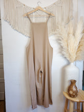 Load image into Gallery viewer, Linen Blend Wide Leg Overalls (L)
