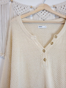 Textured Henley Sweater (XL)