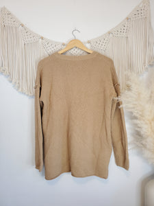 Neutral Henley Sweater (L)