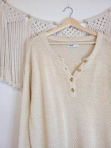 Textured Henley Sweater (S)
