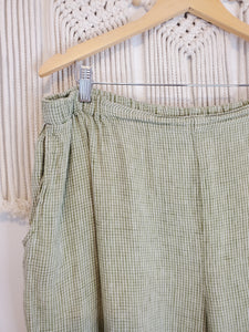 Vintage Flax Check Linen Pants (L)
