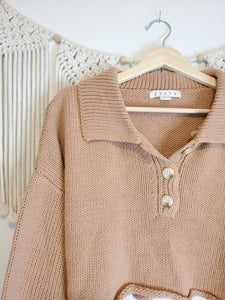 Crop Puff Sleeve Sweater (L)