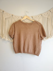 Brown Cropped Knit Top (L)