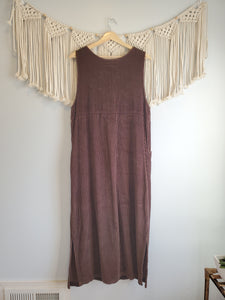 Vintage Brown Cord Maxi Dress (S)