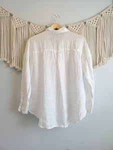 Zara White Linen Button Up (S)