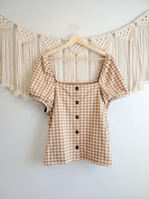 Load image into Gallery viewer, Madewell Gingham Puff Sleeve Top (XL)
