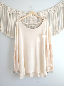 Free People Oversized Puff Sleeve Top (M)