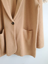 Load image into Gallery viewer, J.Crew Camel Sweater Blazer (L)
